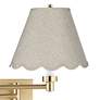 2_Barnes and Ivy Alta Gold Plug-In Swing Arm Wall Lamp with Beige Shade more views