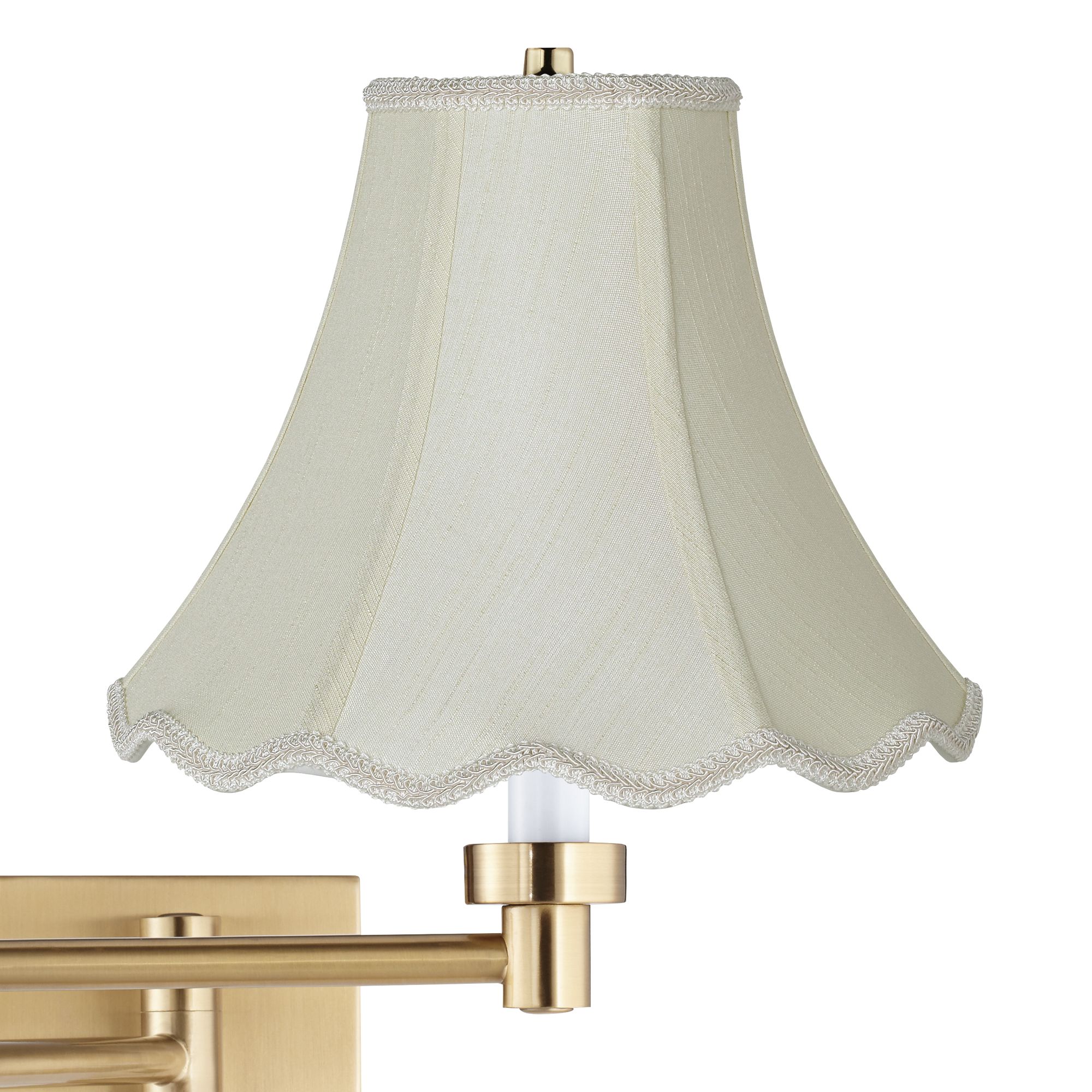 Image 2 Barnes and Ivy Alta Gold Plug-In Swing Arm Wall Lamp with Creme Shade more views