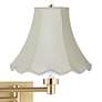 2_Barnes and Ivy Alta Gold Plug-In Swing Arm Wall Lamp with Creme Shade more views