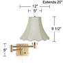 4_Barnes and Ivy Alta Gold Plug-In Swing Arm Wall Lamp with Creme Shade more views