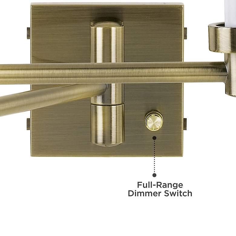 Image 2 Barnes and Ivy Alta Square Antique Brass Plug-In Swing Arm Wall Light Base more views