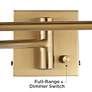 Barnes and Ivy Alta Square Tan and Gold Plug-In Swing Arm Wall Light