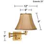 4_Barnes and Ivy Alta Square Tan and Gold Plug-In Swing Arm Wall Light more views