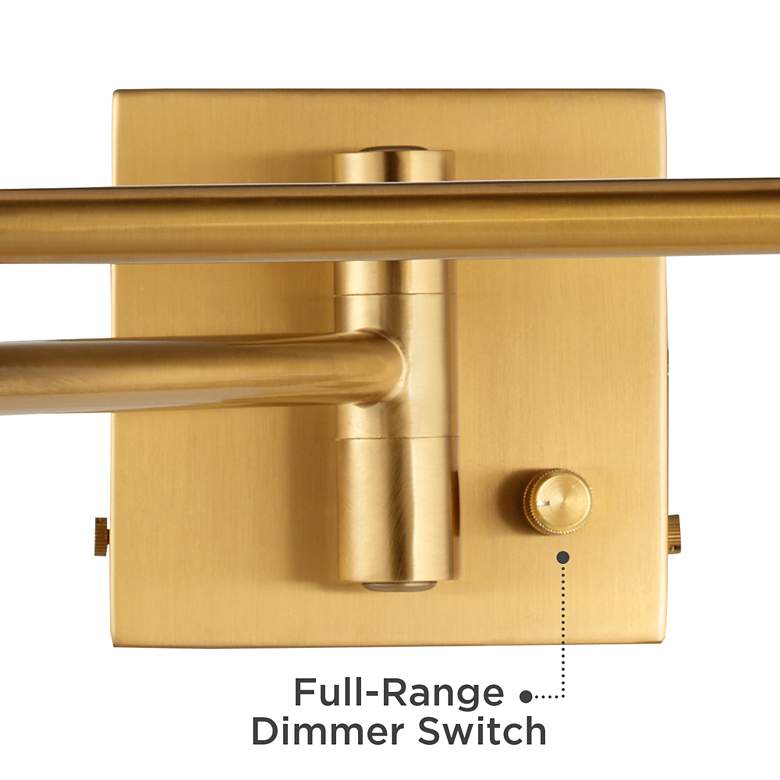 Image 3 Barnes and Ivy Alta Square Warm Gold Swing Arm Plug-In Wall Lamp more views