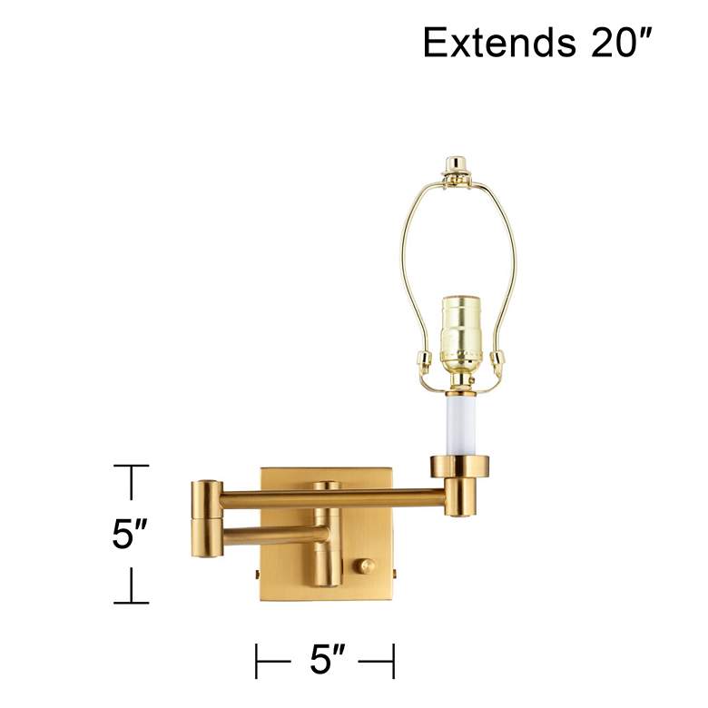 Image 4 Barnes and Ivy Alta Square Warm Gold Swing Arm Plug-In Wall Lamp more views