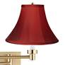 2_Barnes and Ivy Alta Warm Gold Plug-In Swing Arm Wall Lamp w/ Red Shade more views