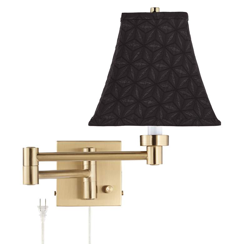 Image 1 Barnes and Ivy Alta Warm Gold Plug-In Swing Arm Wall Lamp