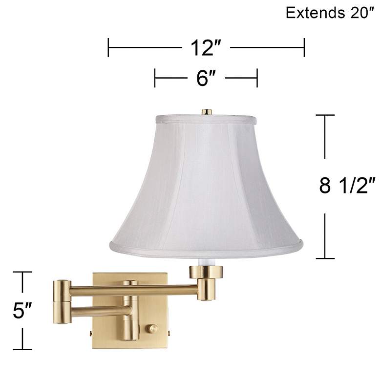 Image 4 Barnes and Ivy Alta White Bell Warm Gold Swing Arm Plug-In Wall Lamp more views