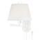 Barnes and Ivy Amelie Pleated Shade White Swing Arm Plug-In Wall Lamp