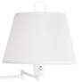 Barnes and Ivy Amelie Pleated Shade White Swing Arm Plug-In Wall Lamp