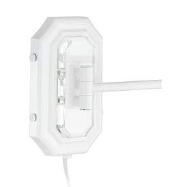 Image5 of Barnes and Ivy Amelie Pleated Shade White Swing Arm Plug-In Wall Lamp more views