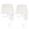 Barnes and Ivy Amelie White Swing Arm Plug-In Wall Lamps Set of 2