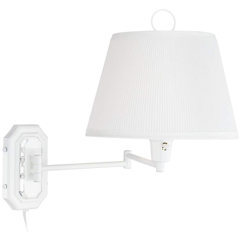 Image 5 Barnes and Ivy Amelie White Swing Arm Plug-In Wall Lamps Set of 2 more views