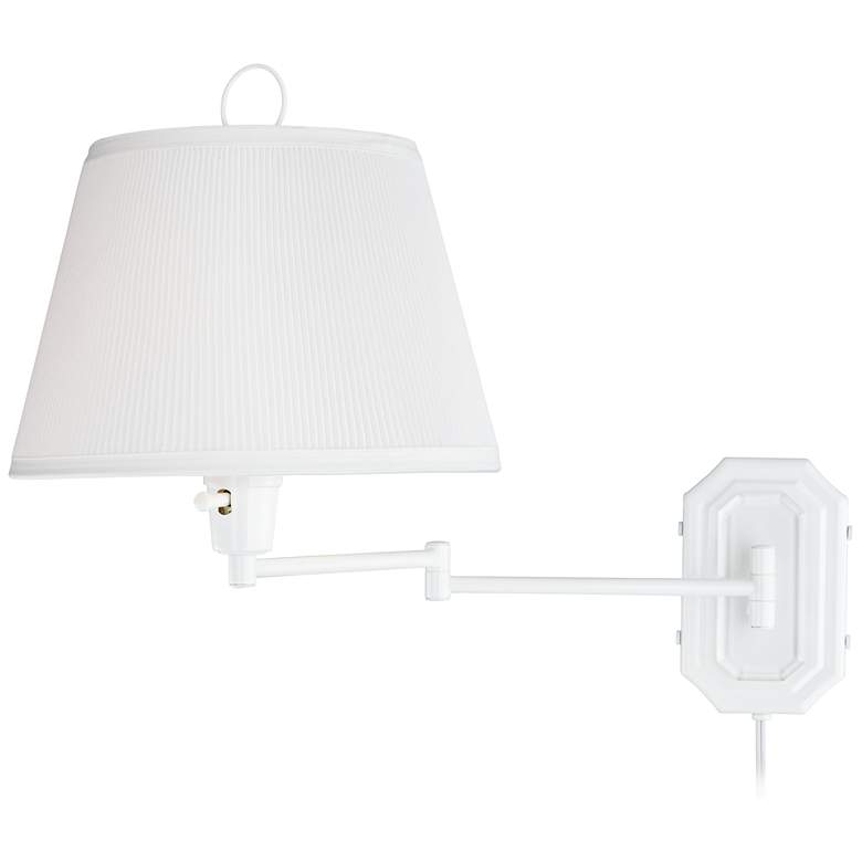 Image 6 Barnes and Ivy Amelie White Swing Arm Plug-In Wall Lamps Set of 2 more views