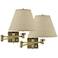 Barnes and Ivy Antique Brass Empire Shade Swing Arm Wall Lamps Set of 2
