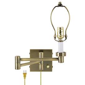Image1 of Barnes and Ivy Antique Brass Plug-In Swing Arm Wall Light Base
