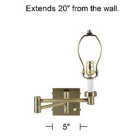 Image3 of Barnes and Ivy Antique Brass Plug-In Swing Arm Wall Light Base more views