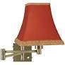 Barnes and Ivy Antique Brass Rust Shade Swing Arm Plug-In Wall Lamp in scene