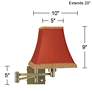 Barnes and Ivy Antique Brass Rust Shade Swing Arm Plug-In Wall Lamp in scene
