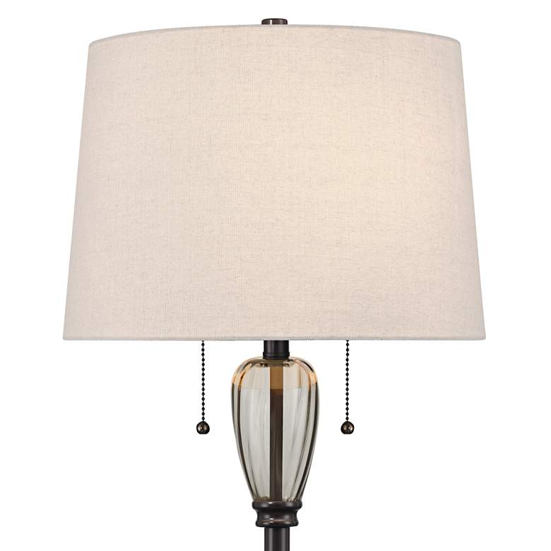 Image 3 Barnes and Ivy Ashcroft 64" Glass Font Bronze Floor Lamp more views