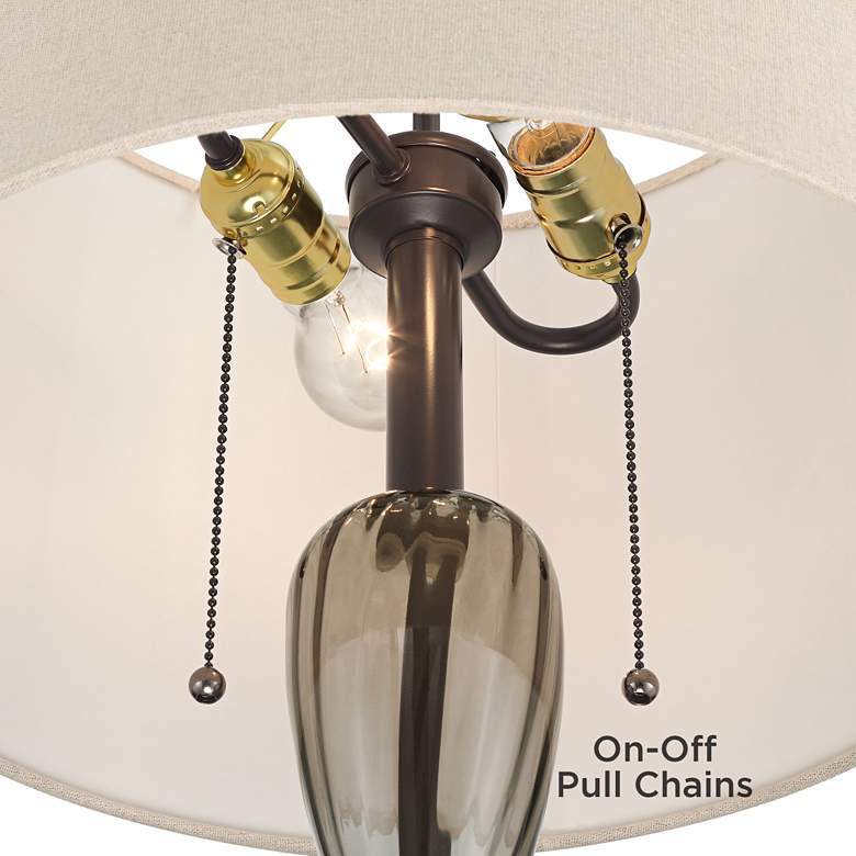 Image 4 Barnes and Ivy Ashcroft 64" Glass Font Bronze Floor Lamp more views