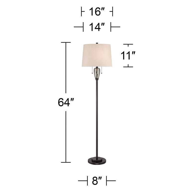 Image 7 Barnes and Ivy Ashcroft 64" Glass Font Bronze Floor Lamp more views