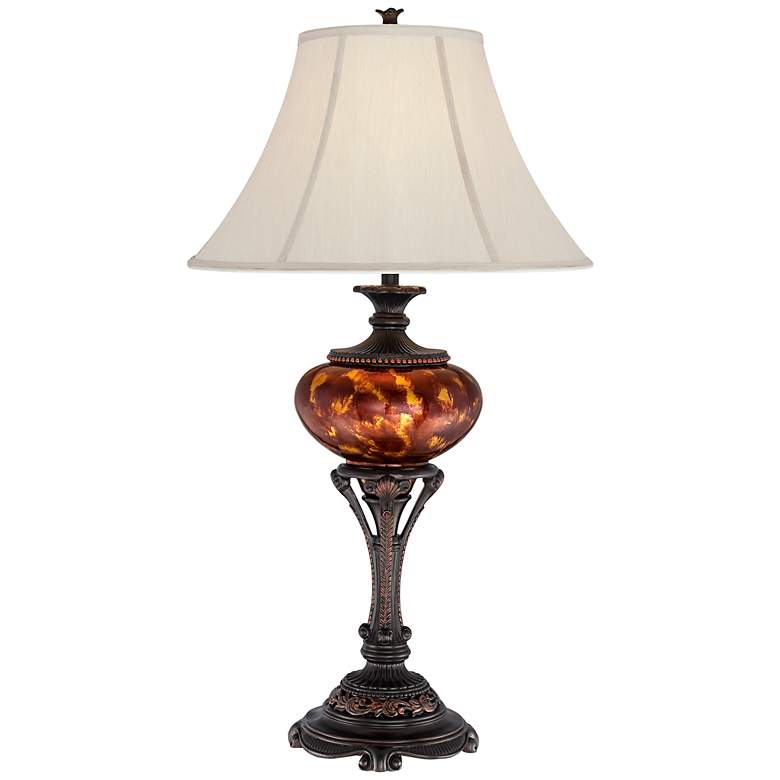 Image 3 Barnes and Ivy Astor 38" Bronze and Tortoise Glass Traditional Lamp more views