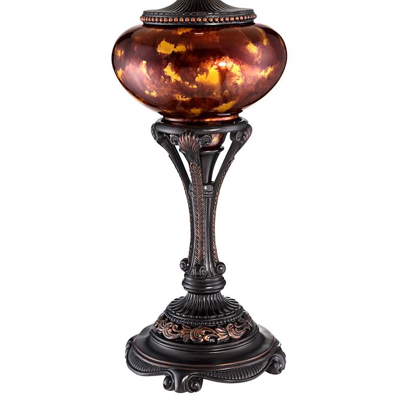 Image 4 Barnes and Ivy Astor 38" Bronze and Tortoise Glass Traditional Lamp more views