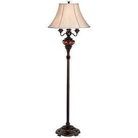 Image2 of Barnes and Ivy Astor 63" High Bronze Tortoise Shell Font Floor Lamp