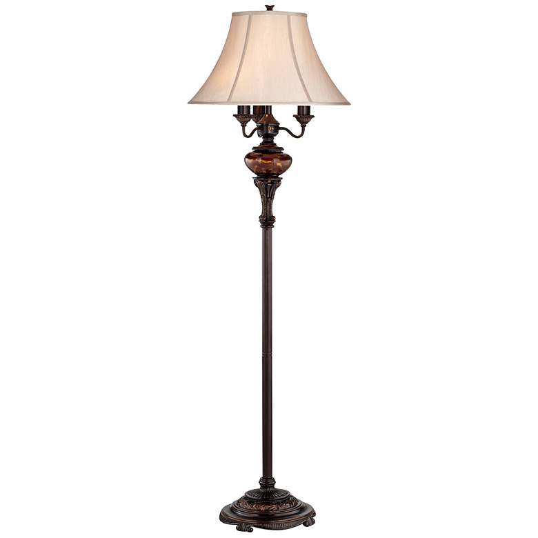 Image 7 Barnes and Ivy Astor 63" High Bronze Tortoise Shell Font Floor Lamp more views