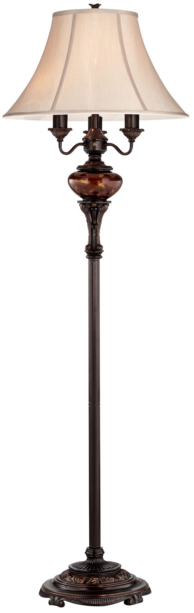 Barnes and Ivy Astor 63" High Bronze Tortoise Shell Font Floor Lamp