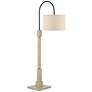 Barnes and Ivy Baluster 62" High Pickled Wood Chairside Arc Floor Lamp