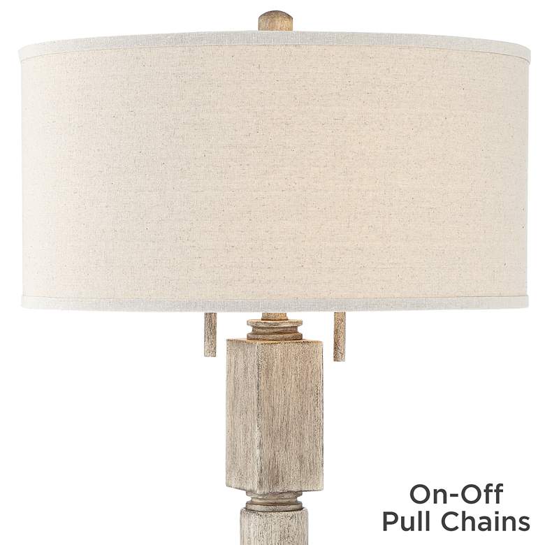 Image 5 Barnes and Ivy Baluster 63 1/2" Coastal Rustic Pickled Wood Floor Lamp more views