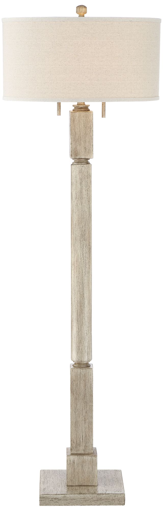 Barnes and Ivy Baluster 63 1/2" Coastal Rustic Pickled Wood Floor Lamp in scene