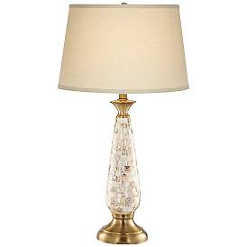 Image2 of Barnes and Ivy Berach 29 3/4" Mother of Pearl Luxe Coastal Table Lamp