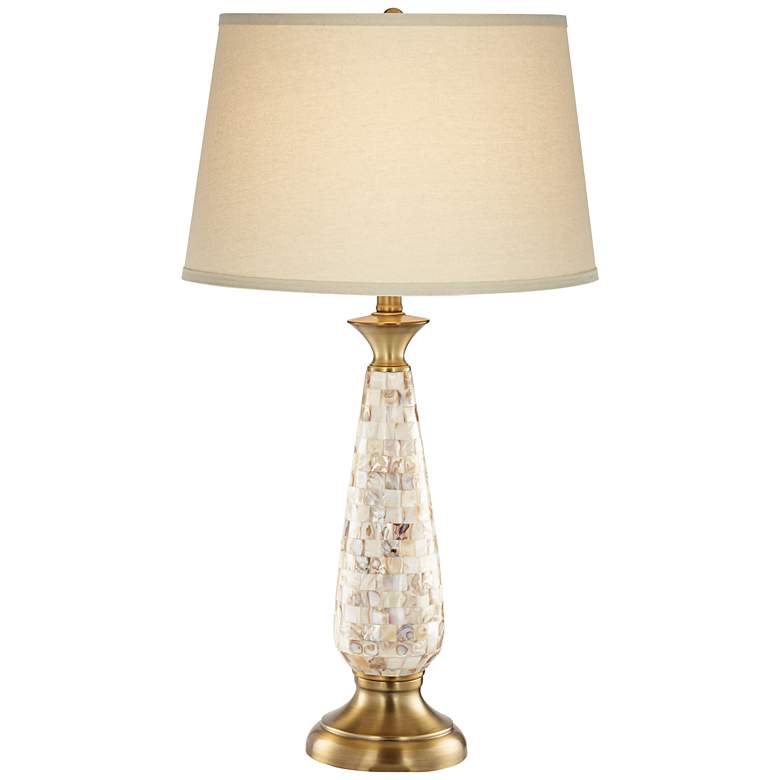 Image 2 Barnes and Ivy Berach 29 3/4" Mother of Pearl Luxe Coastal Table Lamp