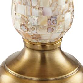 Image4 of Barnes and Ivy Berach 29 3/4" Mother of Pearl Luxe Coastal Table Lamp more views