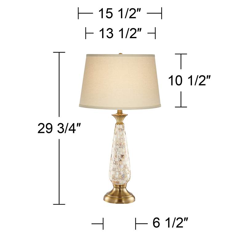 Image 5 Barnes and Ivy Berach 29 3/4 inch Mother of Pearl Luxe Coastal Table Lamp more views