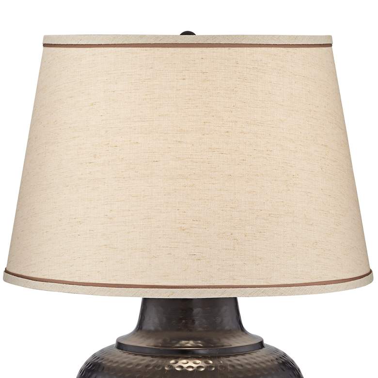 Image 5 Barnes and Ivy Brighton 27 1/4 inch Hammered Pot Bronze Table Lamp more views
