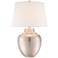 Barnes and Ivy Brighton 27 Brushed Nickel Hammered Pot Table Lamp