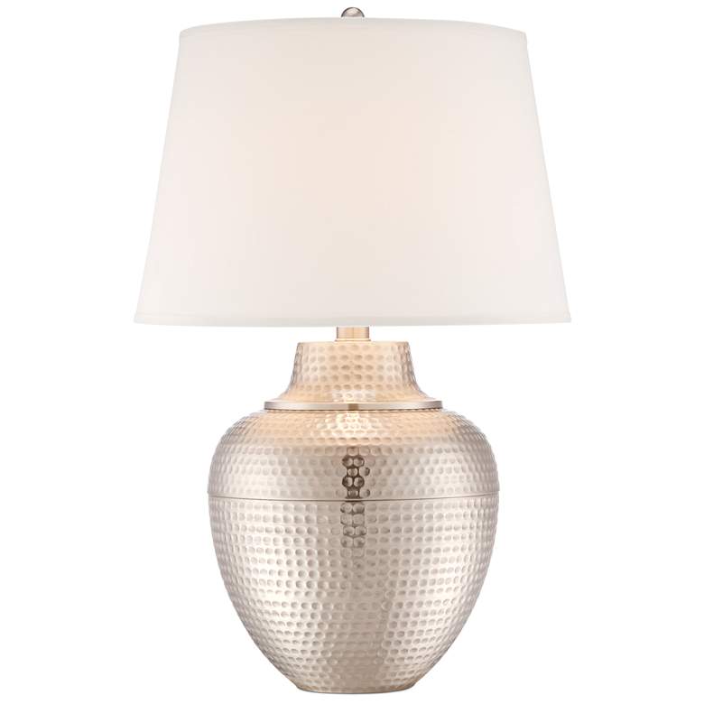 Image 3 Barnes and Ivy Brighton Brushed Nickel Table Lamp with USB Workstation Base more views
