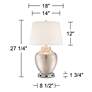 Barnes and Ivy Brighton Brushed Nickel Table Lamp with USB Workstation Base
