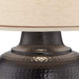 Image3 of Barnes and Ivy Brighton Hammered Bronze Table Lamp with Table Top Dimmer more views