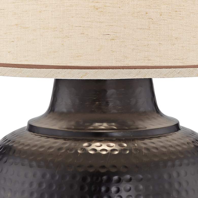 Image 3 Barnes and Ivy Brighton Hammered Bronze Table Lamp with Table Top Dimmer more views