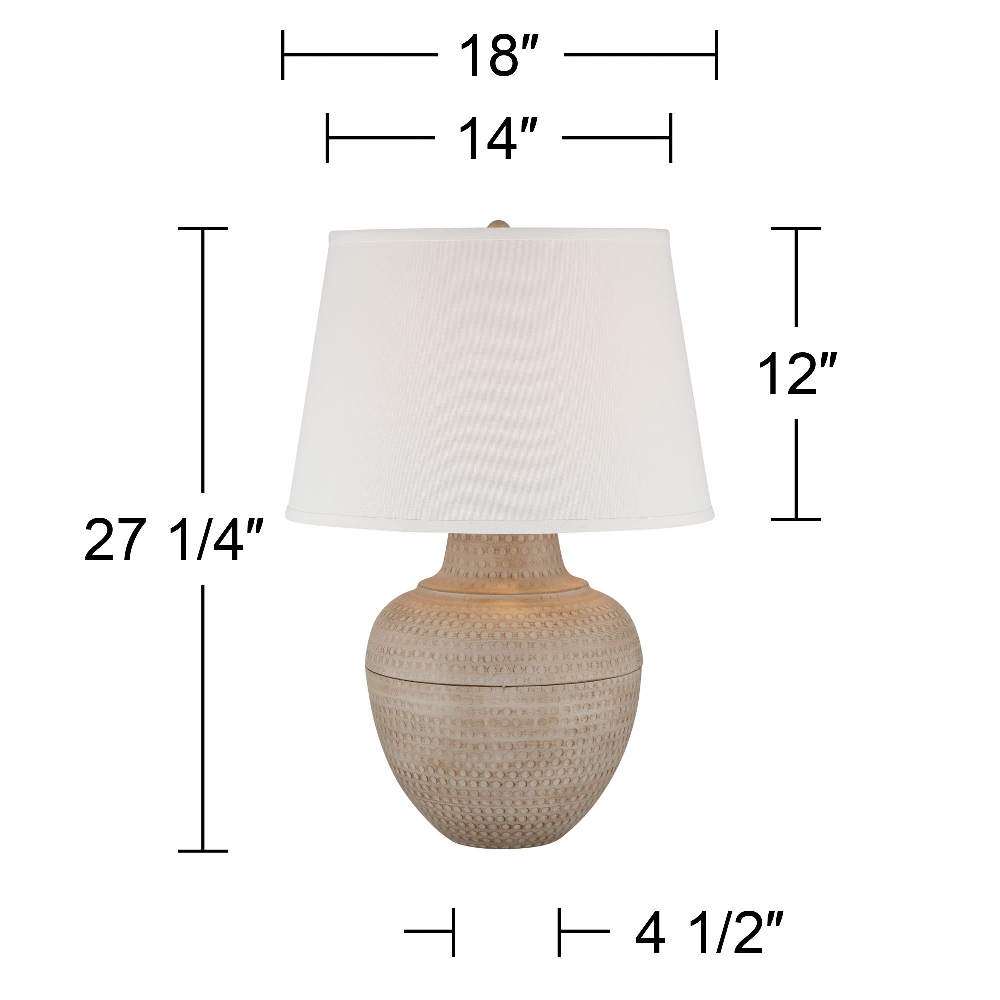 Barnes and Ivy Brighton Hammered Pot Farmhouse Table Lamps Set of 2