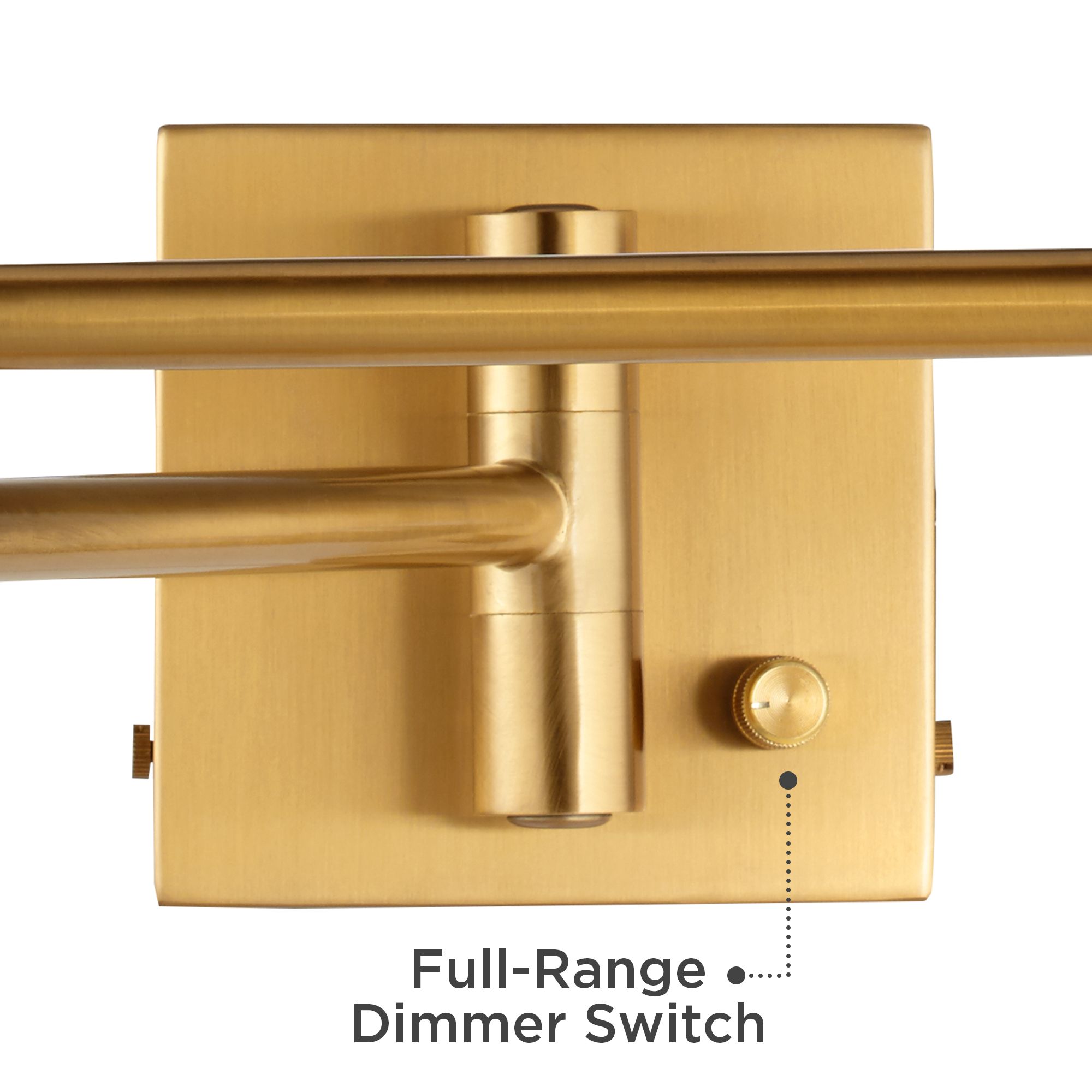 Image 2 Barnes and Ivy Burlap and Warm Gold Plug-In Swing Arm Wall Light more views