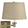 Barnes and Ivy Burlap Drum Shade Antique Brass Plug-In Swing Arm Wall Lamp