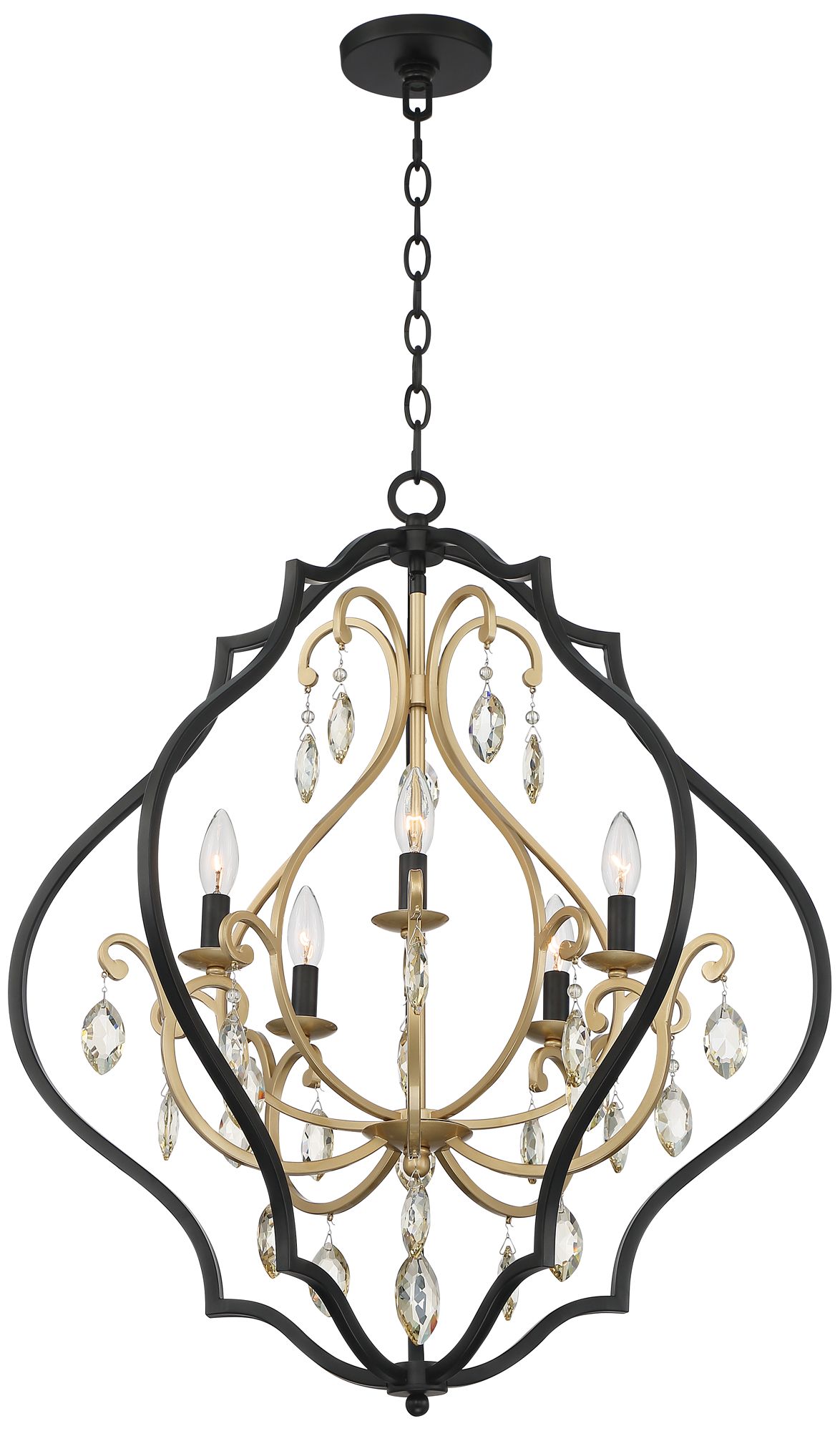 Watch A Video about the Possini Euro Clara Black and Soft Gold 5 Light Chandelier