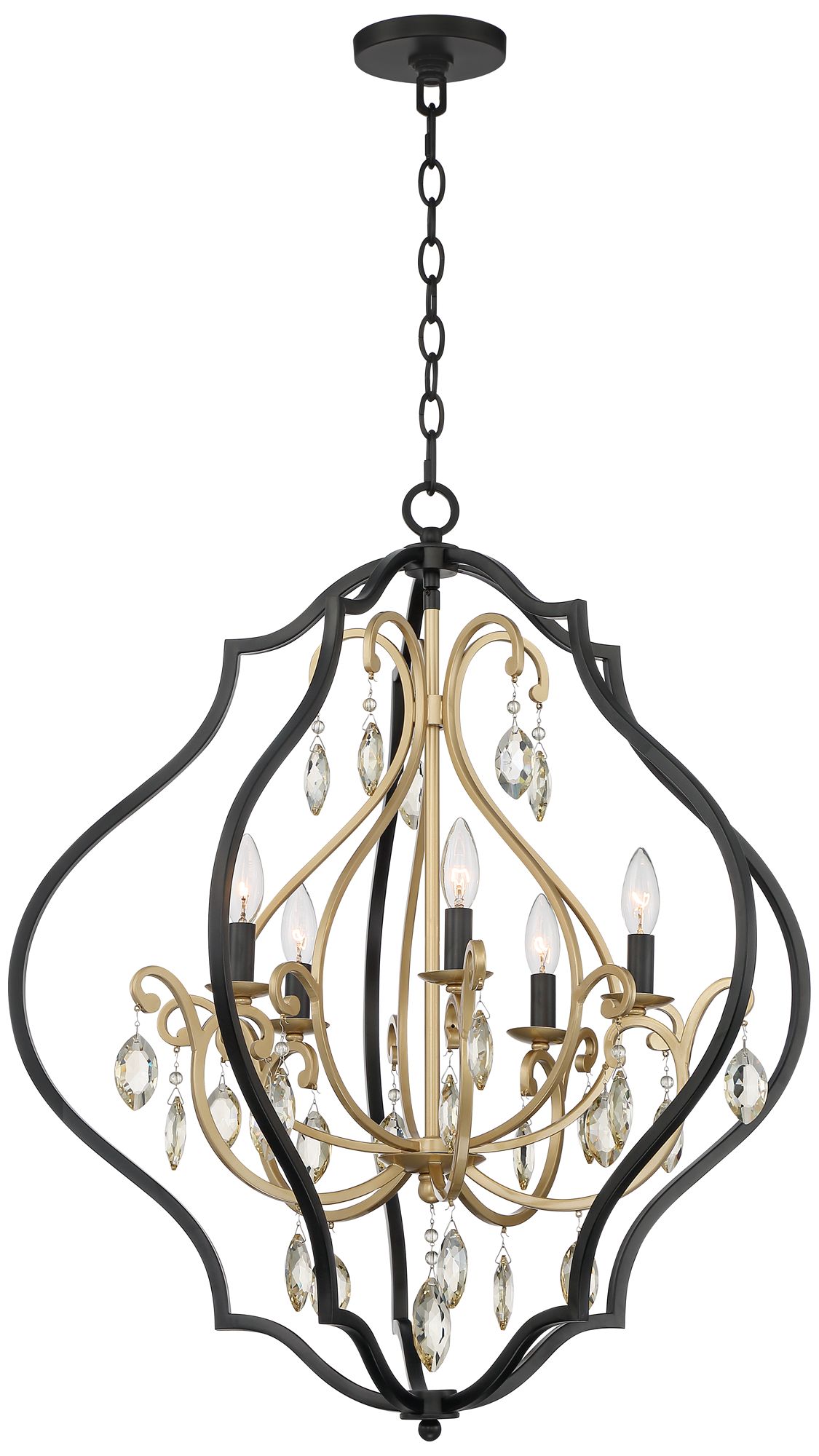 Watch A Video about the Possini Euro Clara Black and Soft Gold 5 Light Chandelier