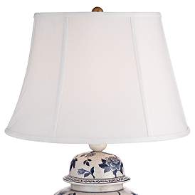 Image4 of Barnes and Ivy Clarissa Blue and White Rose Ceramic Table Lamps Set of 2 more views